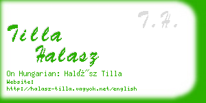 tilla halasz business card